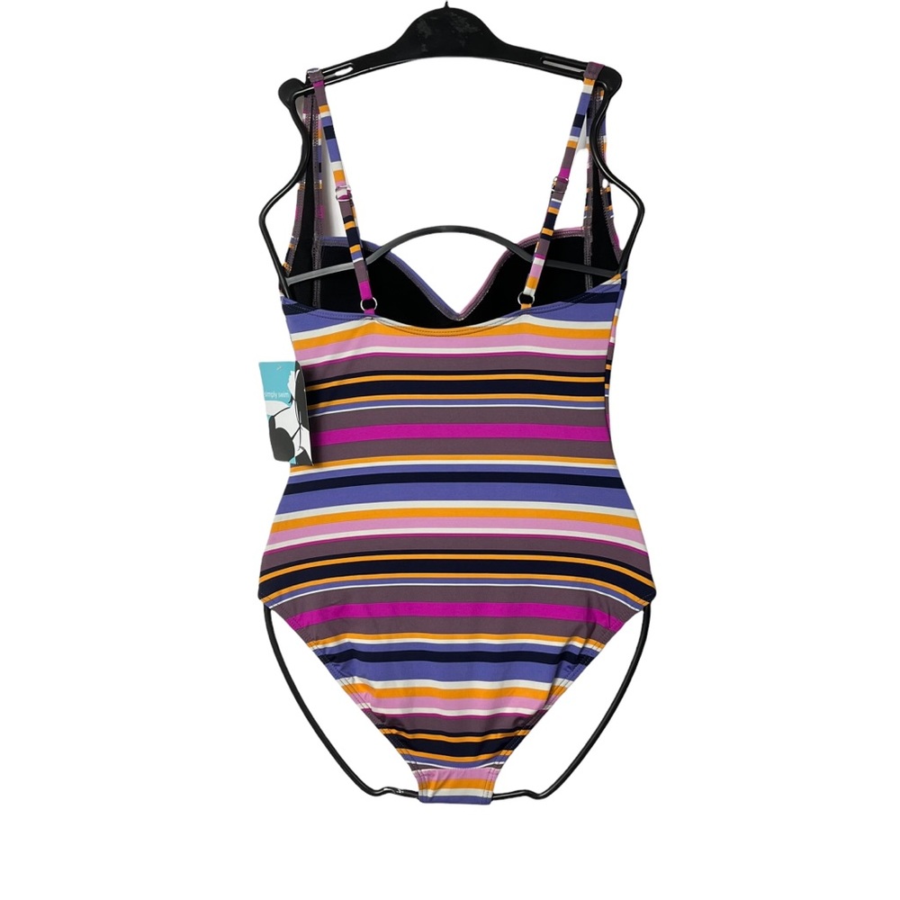 Simply Swim Multicolor Striped Twist One Piece - Picture 4 of 8